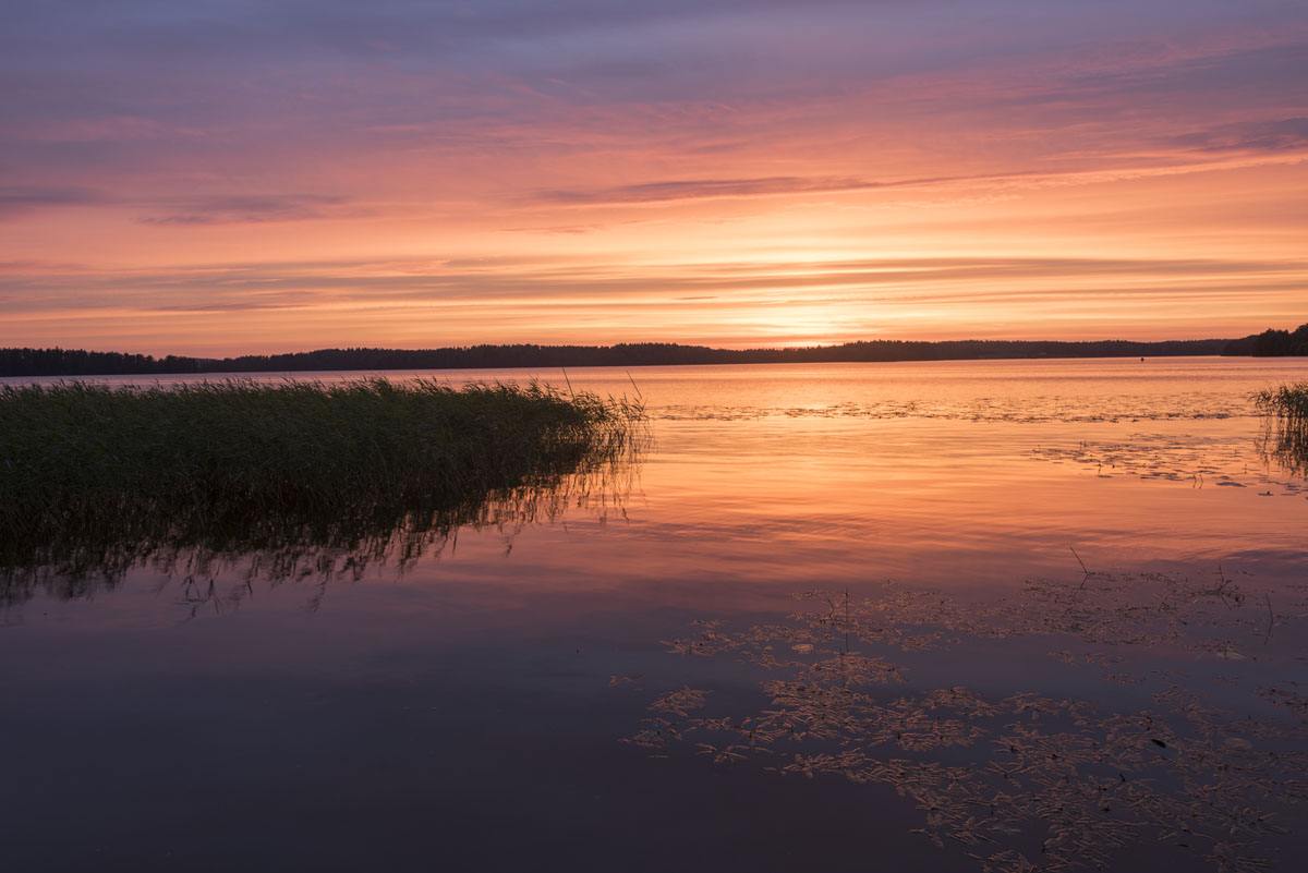 lohja finland lake sunset reflection