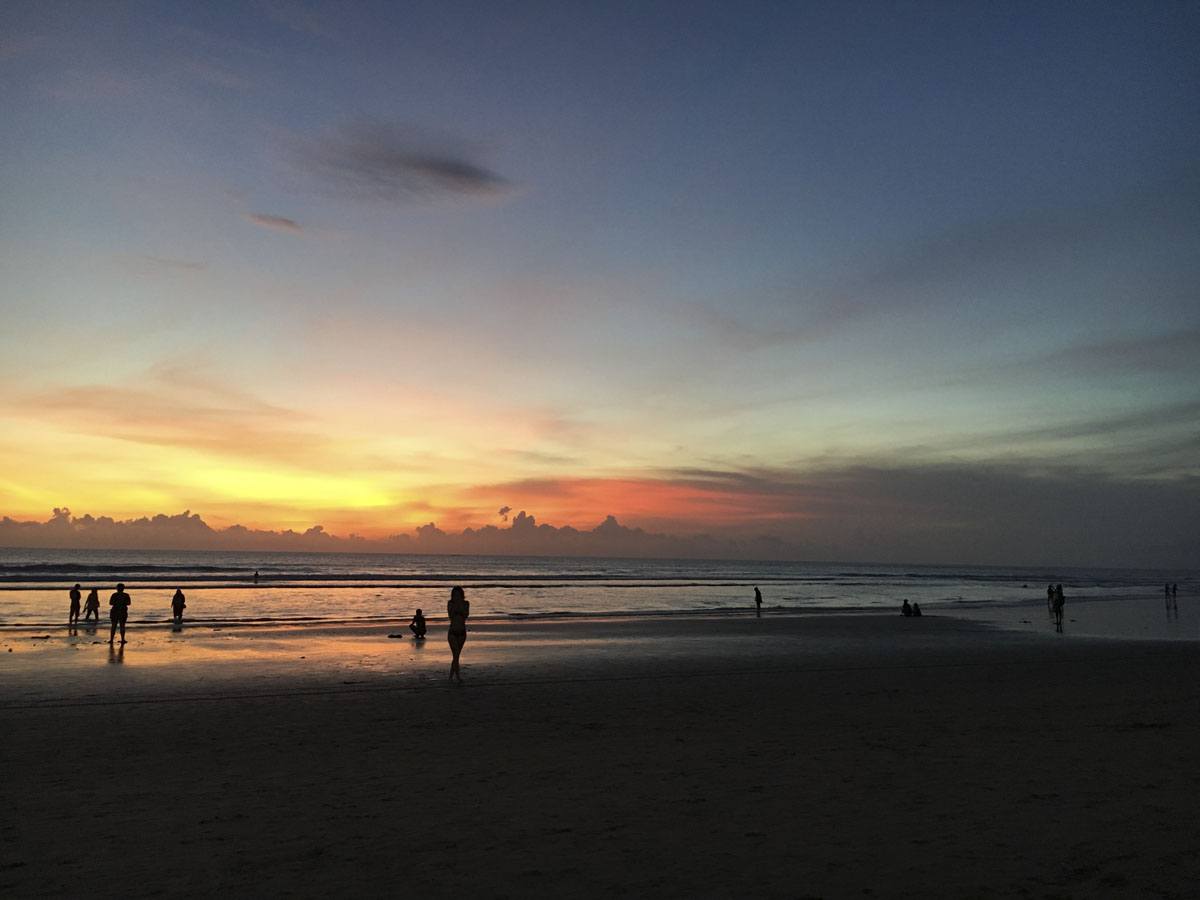 seminyak bali indonesia sunset