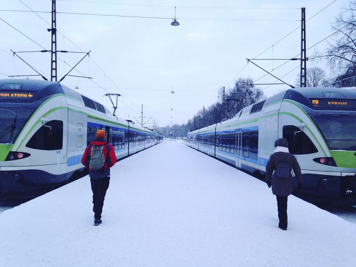 europe train travel in winter