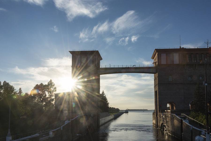 russia volga river lock