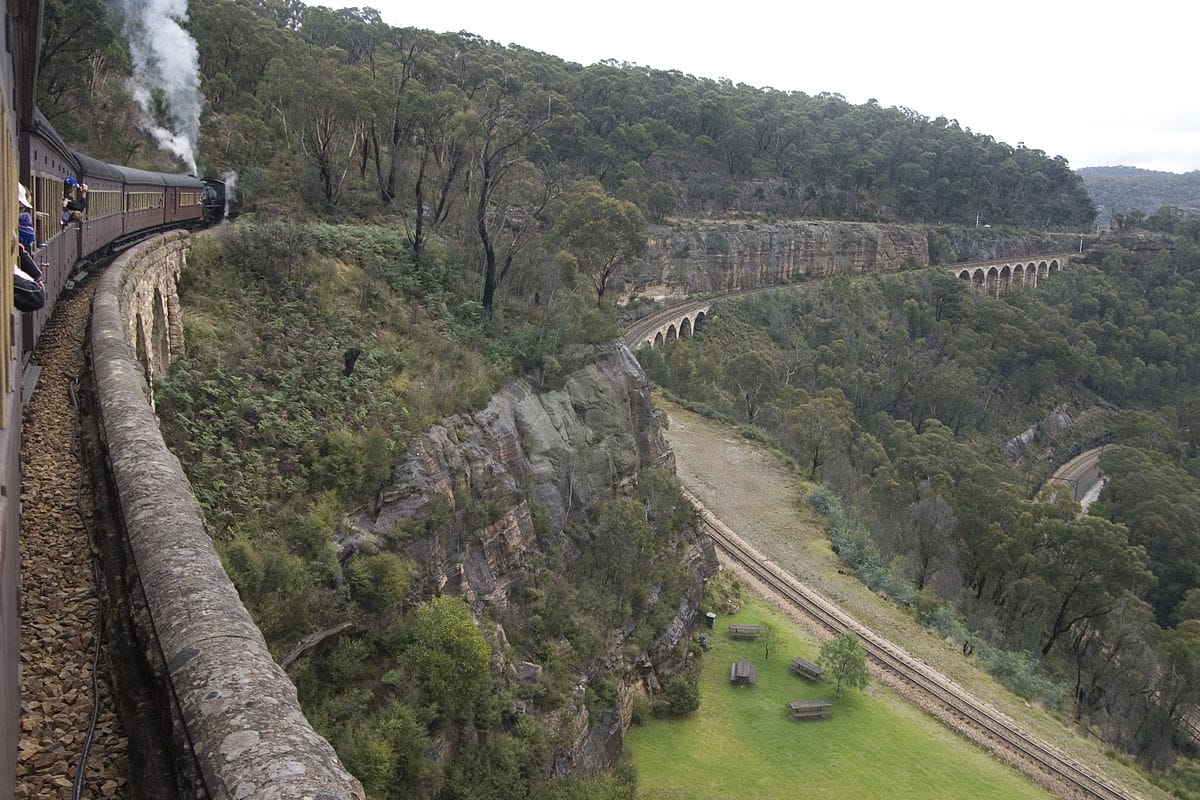 zig zag railway blue mountains