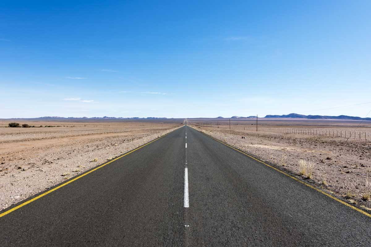 overlanding namibia road straight