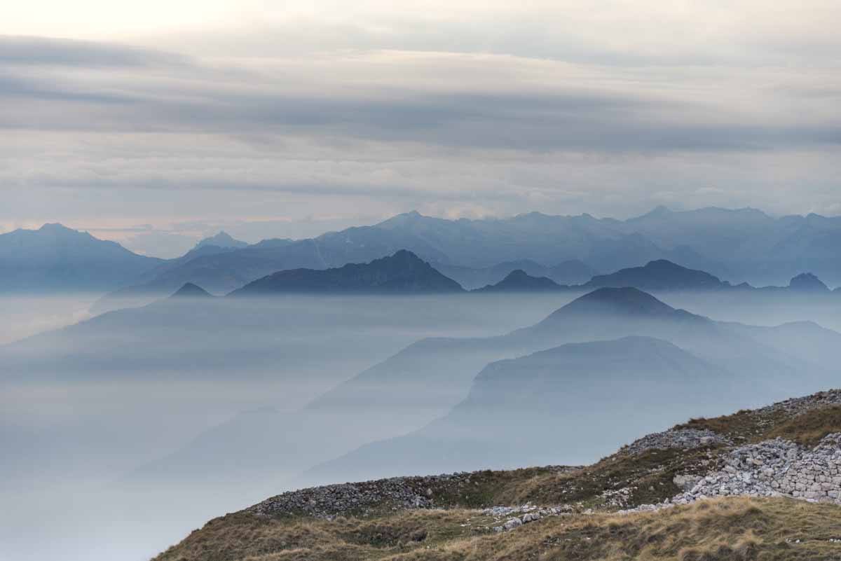 garda trek altissimo hazy view