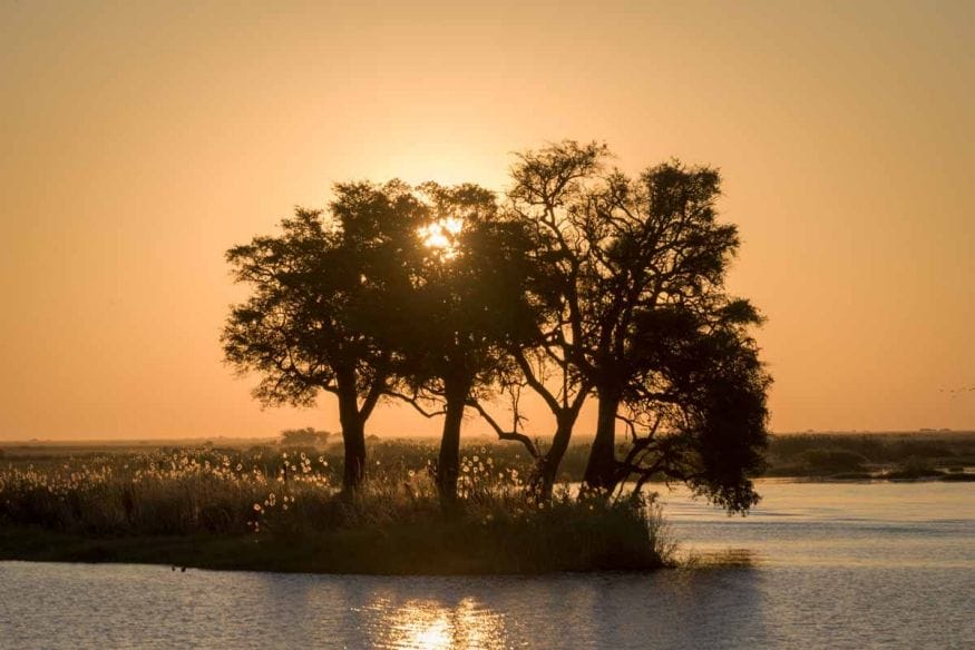 chobe botswana sunset