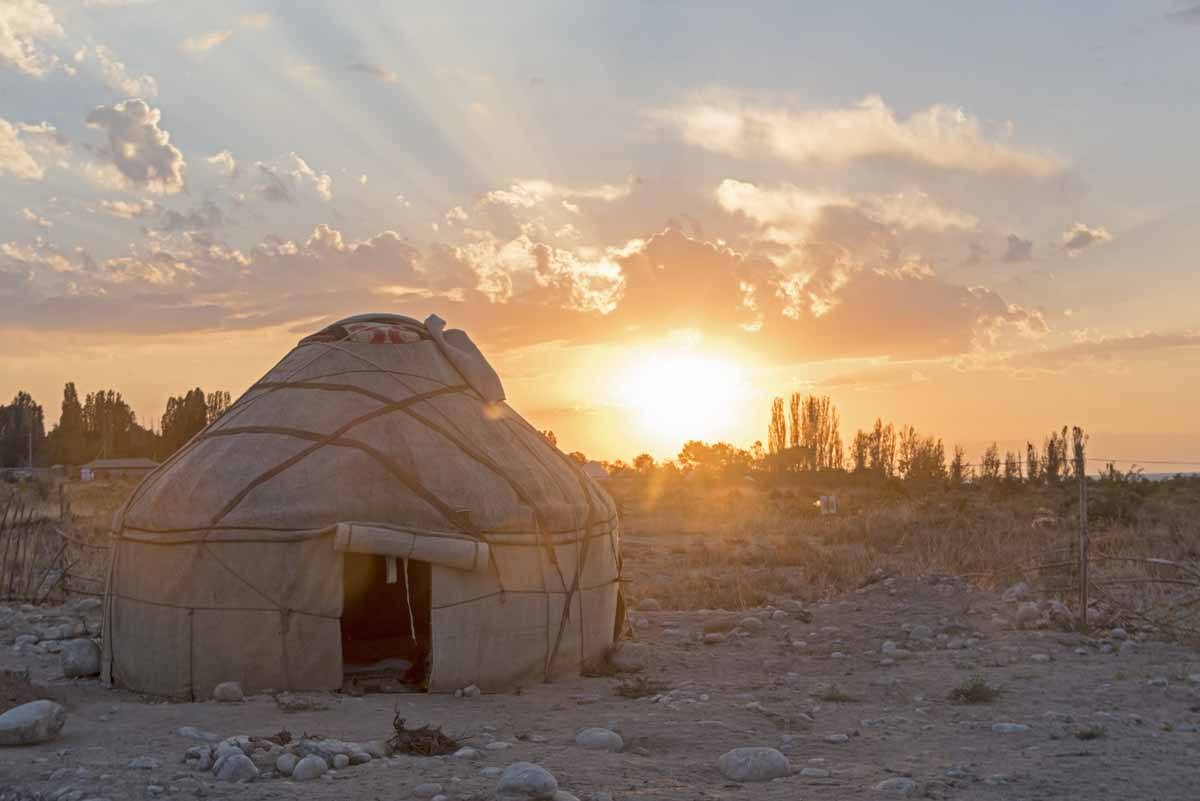 kyrgyzstan crafts traditions yurt sunset