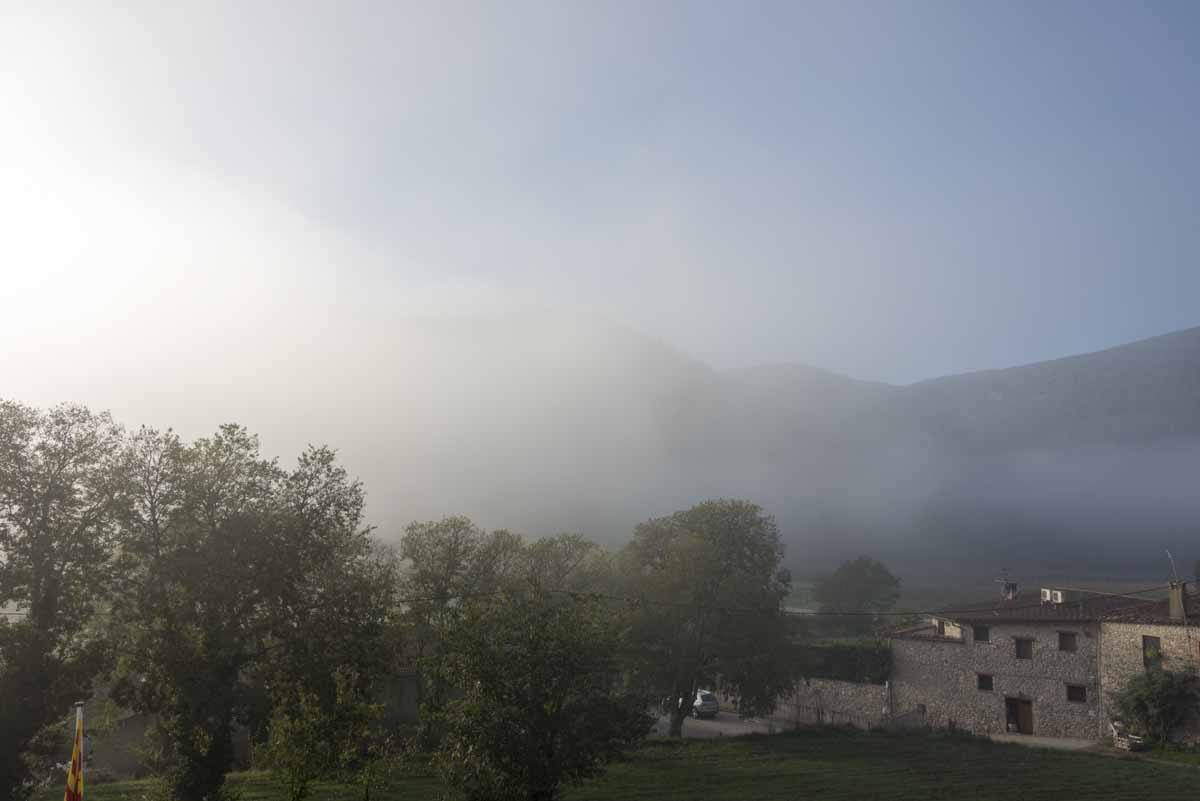 foggy mountains girona province