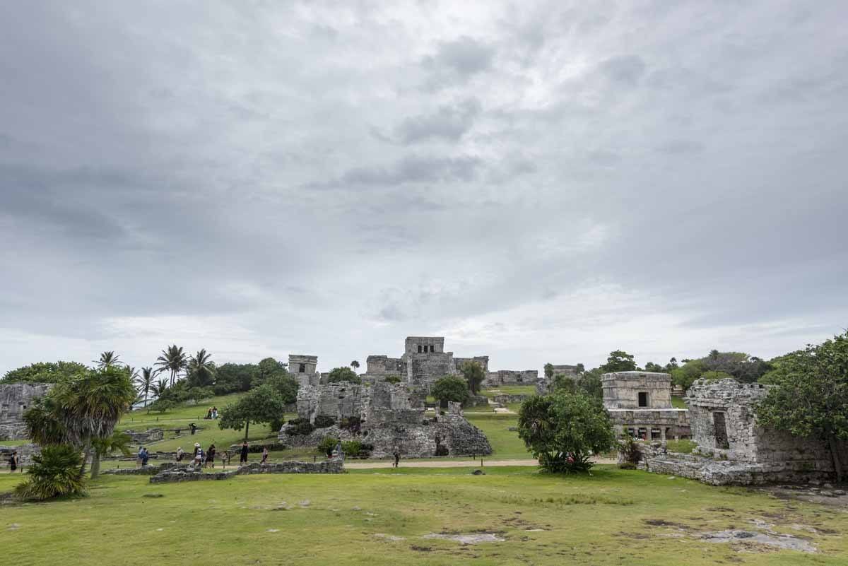 tulum temples rain cloud