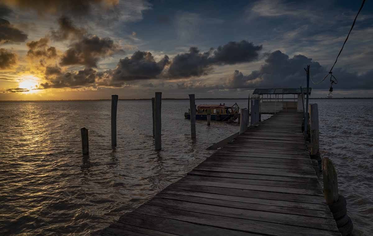 guyana sunset essequibo river