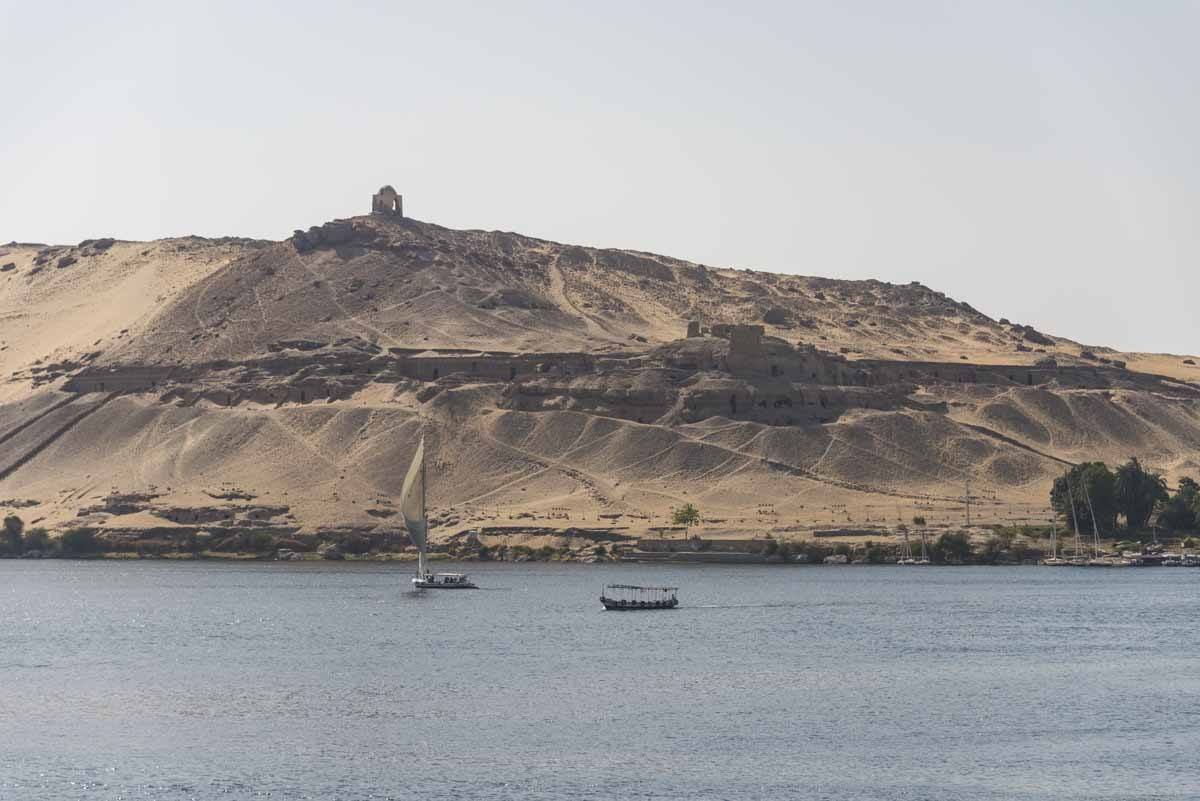 aswan crossing nile felucca