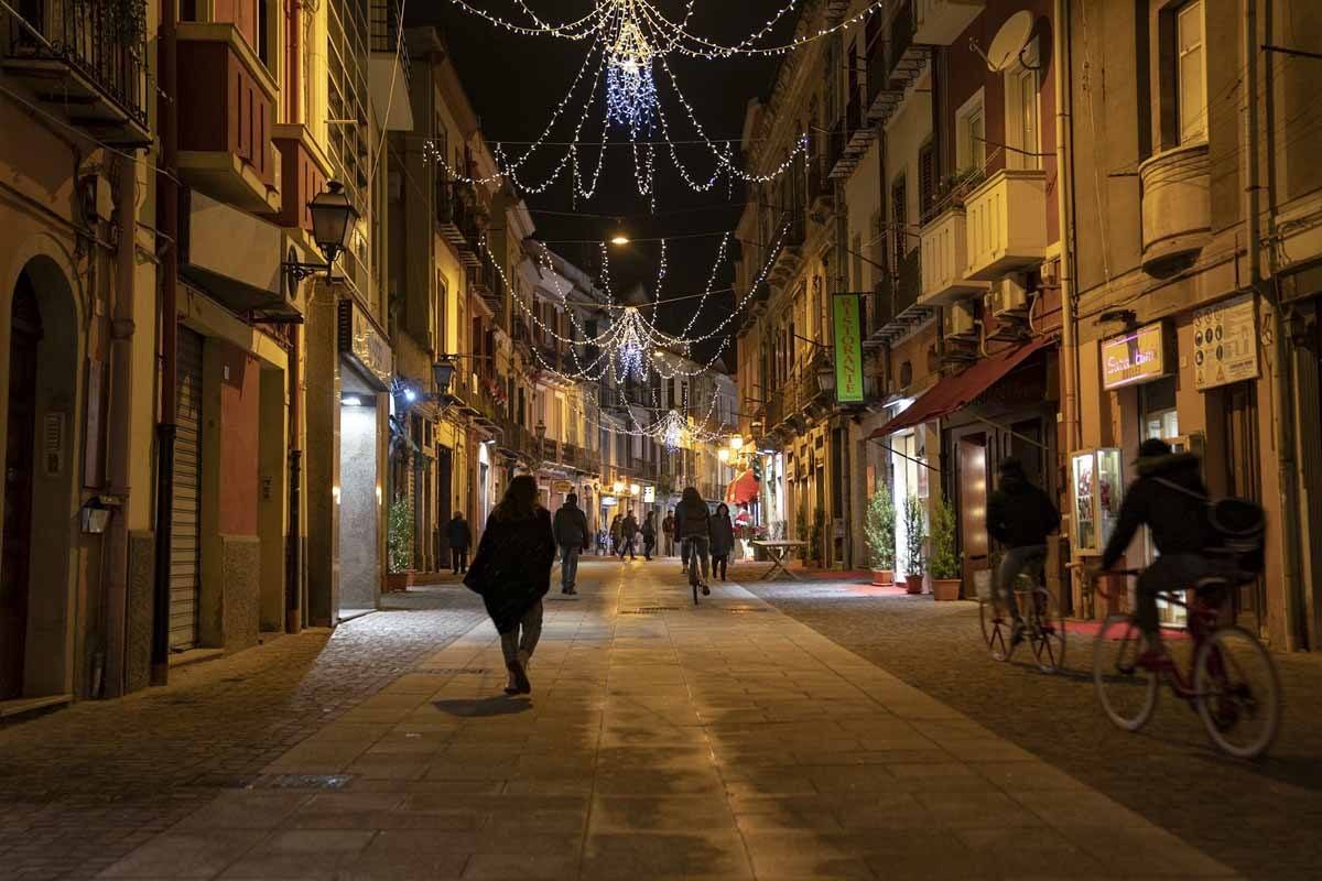 cagliari sardinia winter night