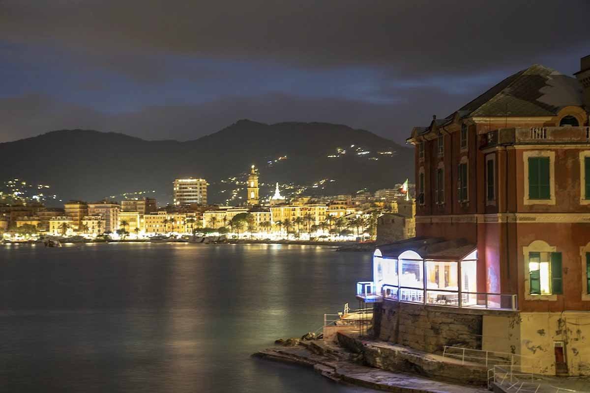 rapallo italy night lights