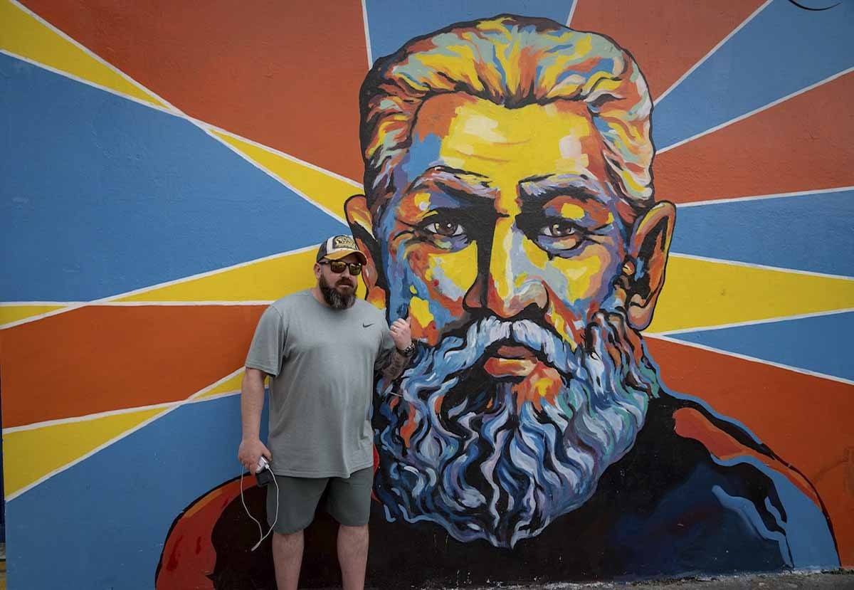 street art beard mural