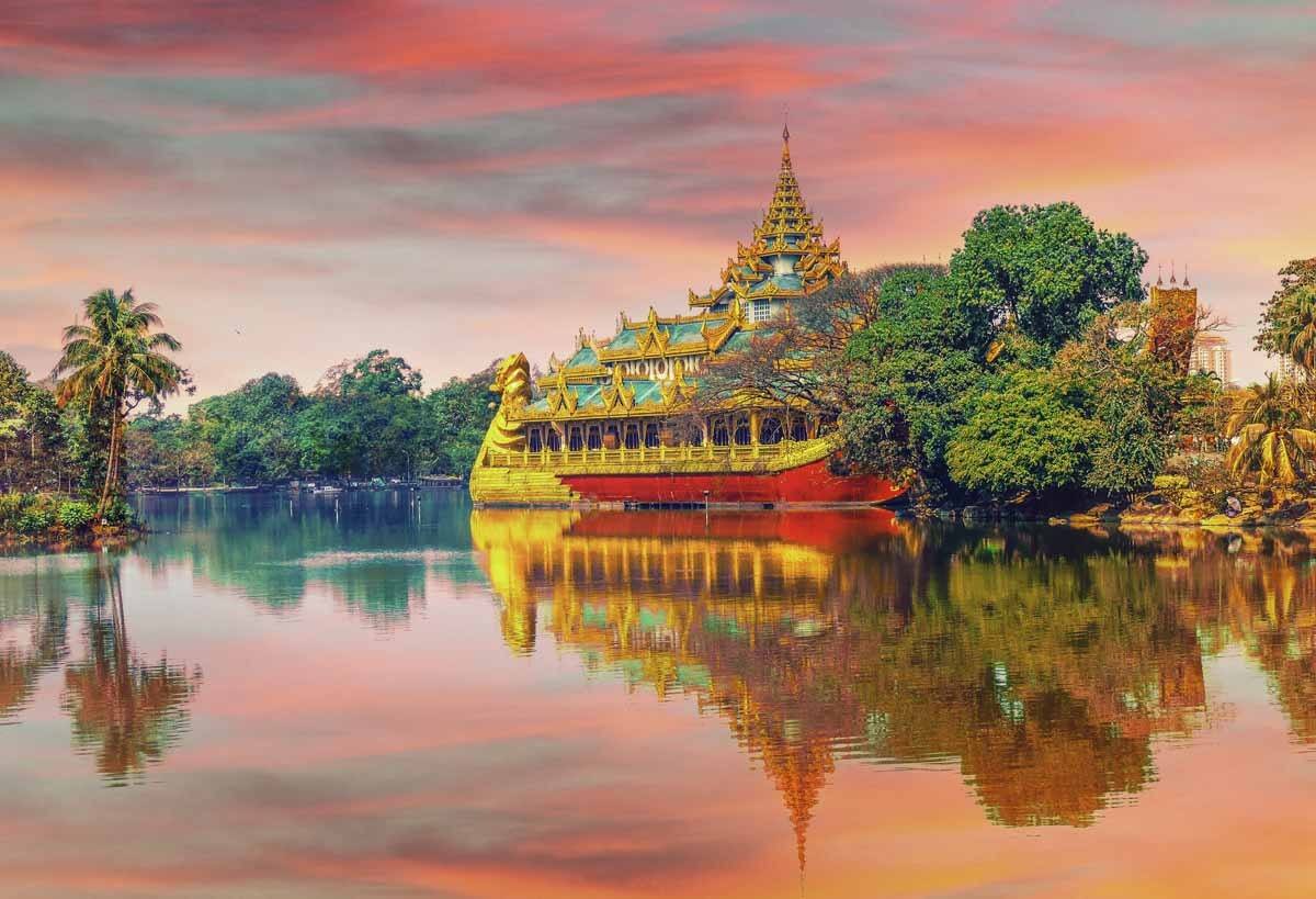 thailand pagoda pink sunset