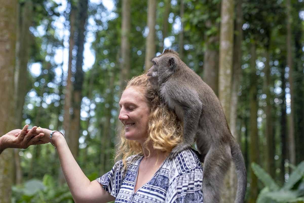 Our friend janet at Sangeh Monkey Forest