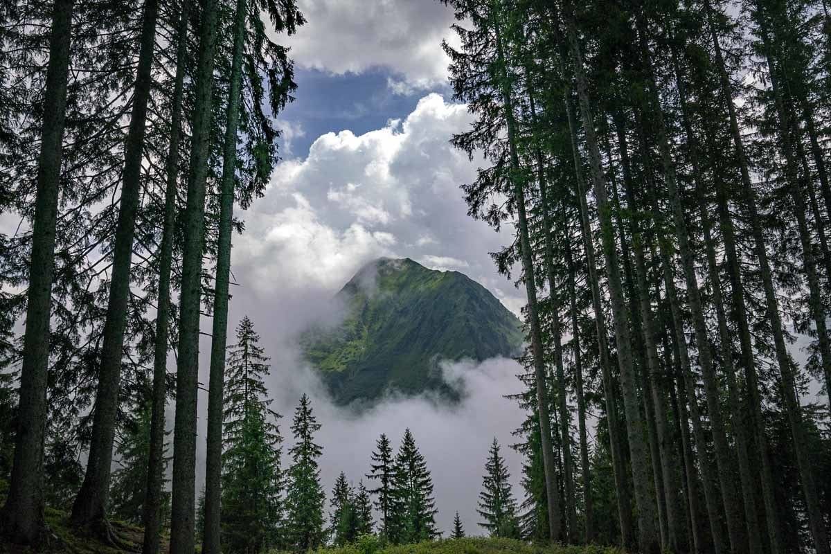 mountain appearing from clouds vorarlberg