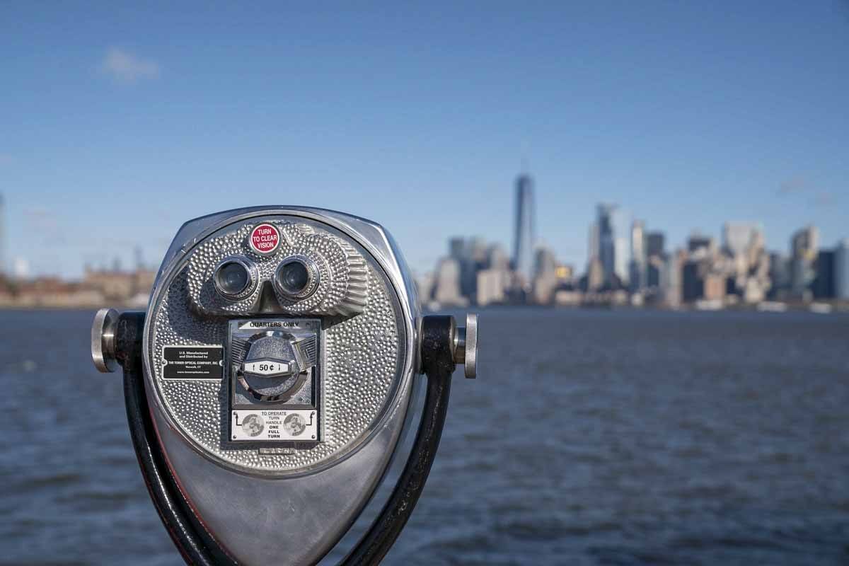 nyc winter view from liberty island