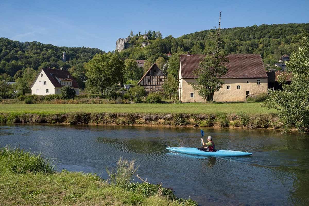 kayaking wiesent river franconian switzerland