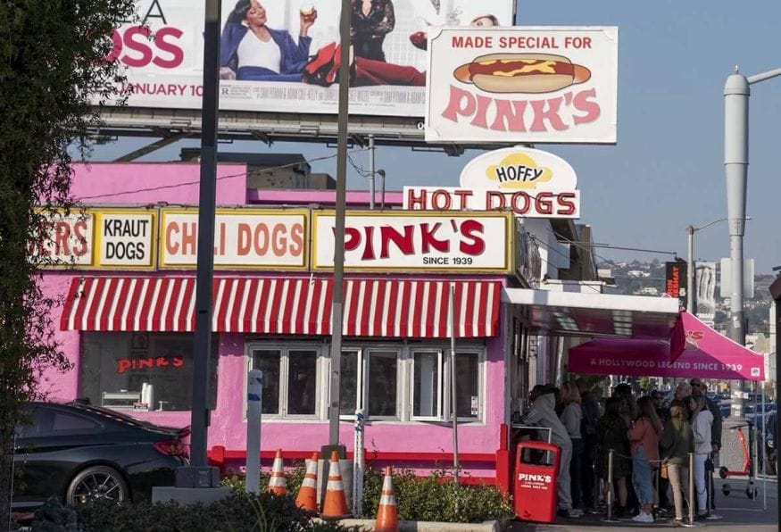 pink hot dogs