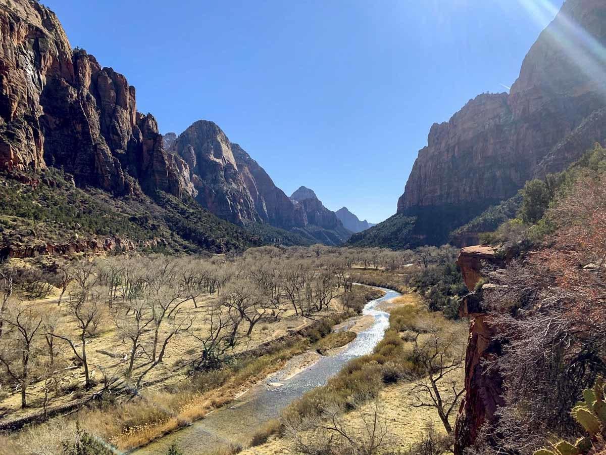 zion national park winter view