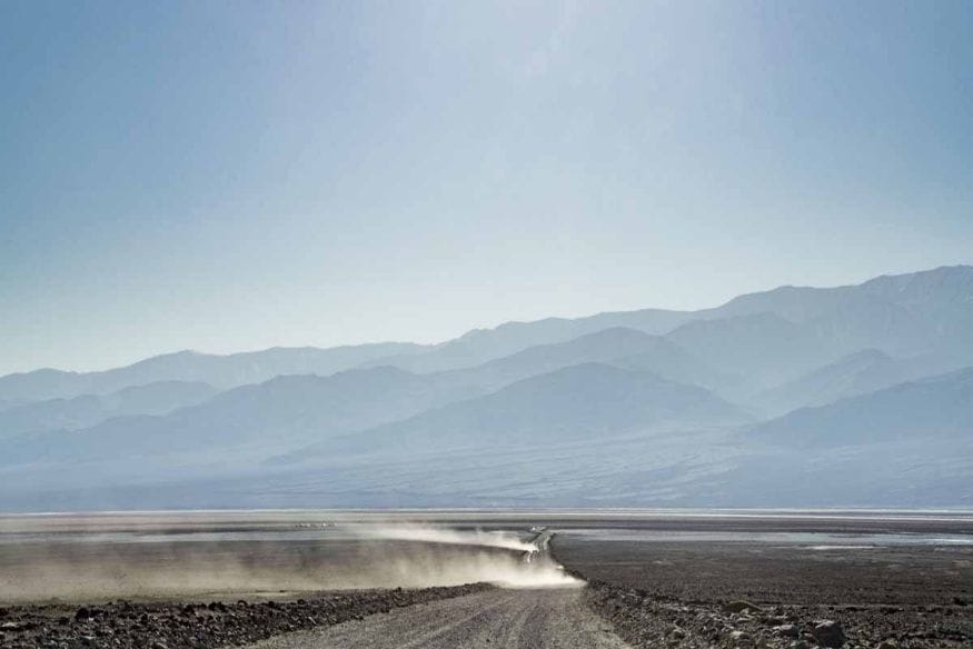 death valley dusty landscape