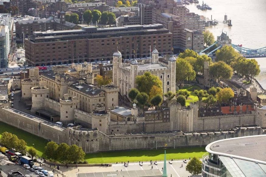 Tower of London view aerial