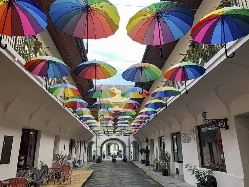 colourful umbrellas kosice