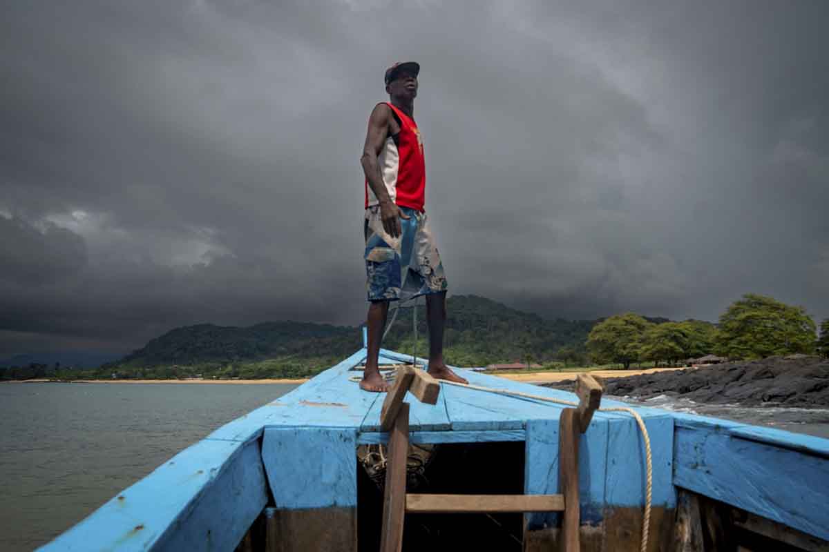 banana island boat stormy sky