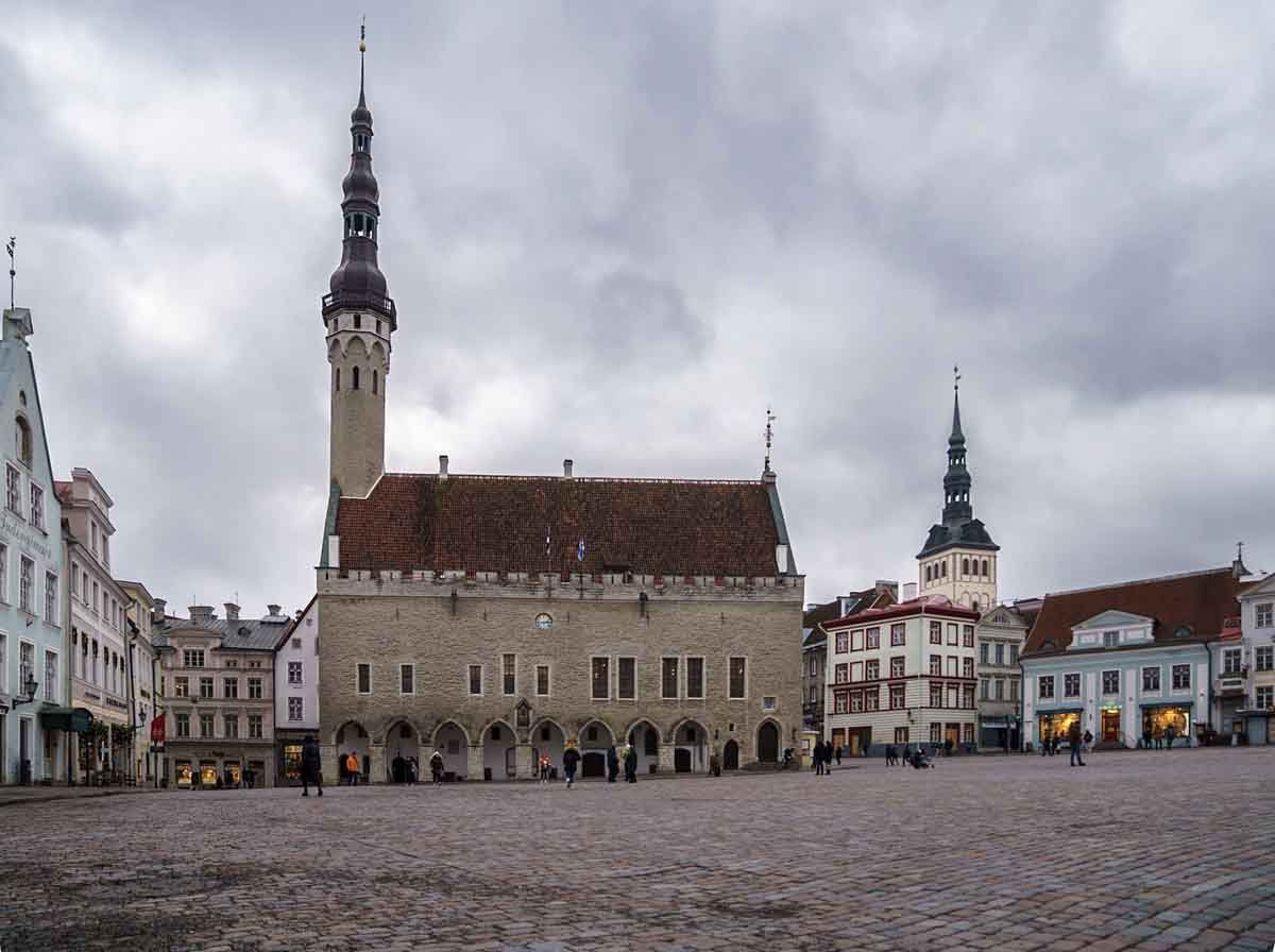 old town square tallinn winter