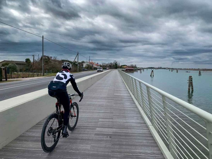 cycling venetian lagoon