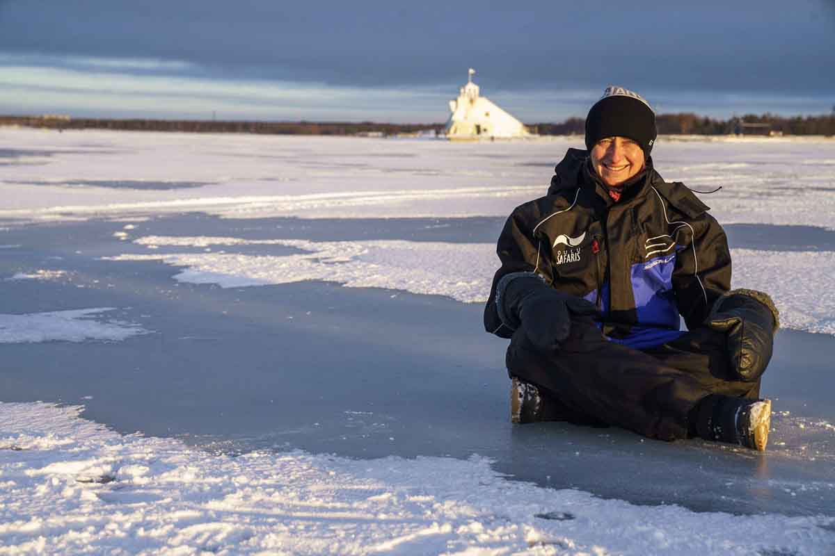 oulu in winter ice fishing